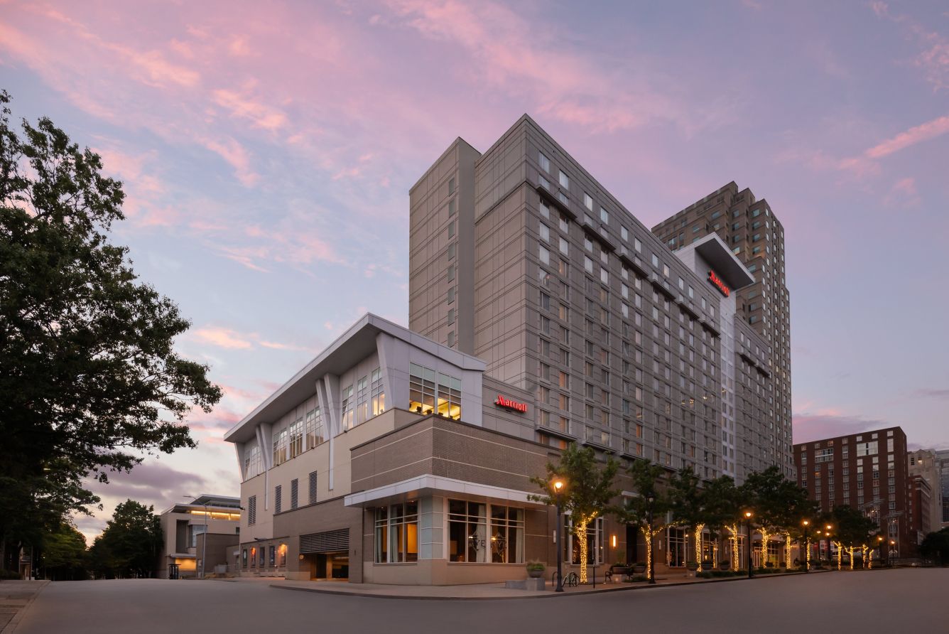 Street view of Raleigh Marriott hotel.