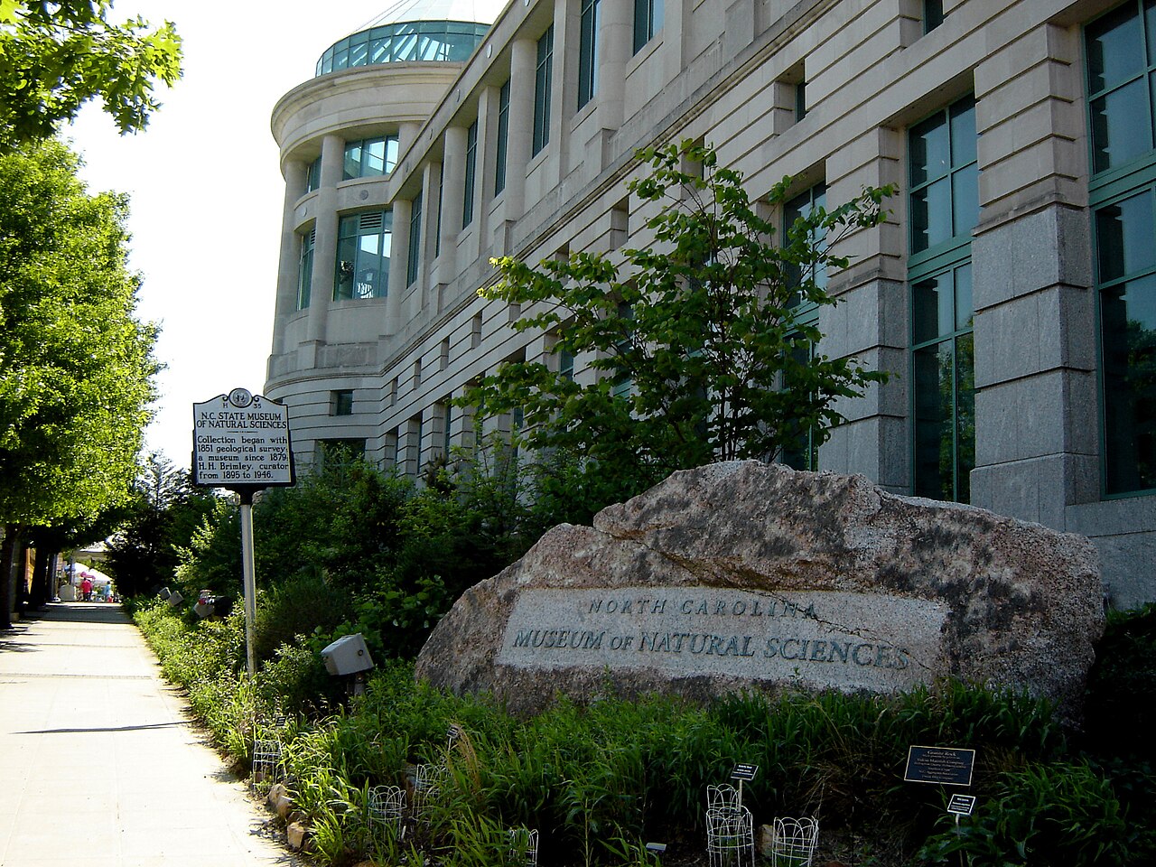 North Carolina Museum of Natural Sciences from the sidewalk.